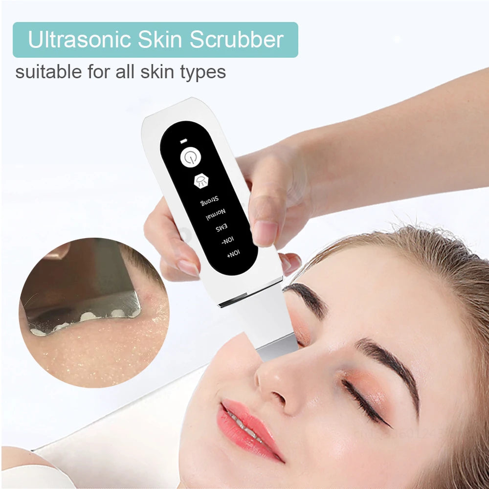 Ultrasonic Skin Scrubber Ultrasonic Deep Face Cleaning Peeling Blackhead Remover Facial Shovel Cleanser Lifting Skin Care