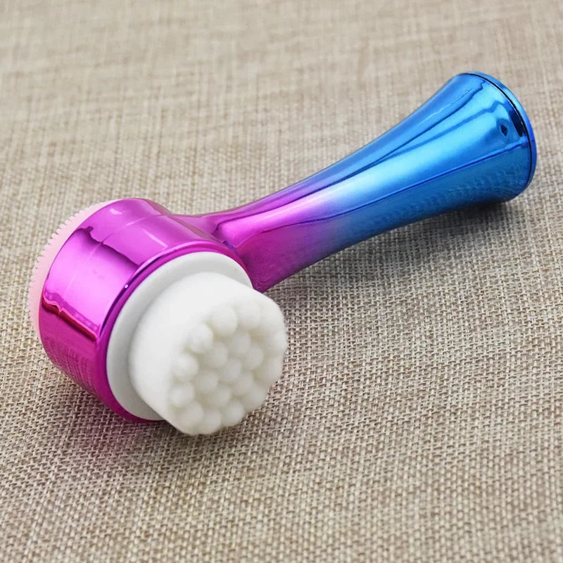 Silica Gel Double Sided Facial Cleanser Blackhead Remover Pore Cleaner Exfoliating Face Brush
