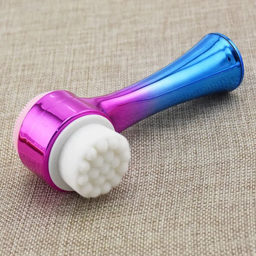 Silica Gel Double Sided Facial Cleanser Blackhead Remover Pore Cleaner Exfoliating Face Brush